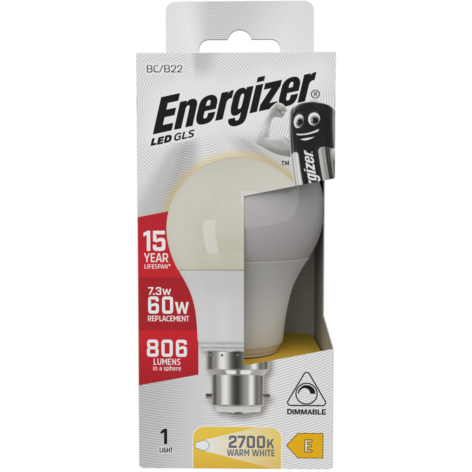 Image of Energizer LED GLS B22 806lm 2700K&hellip;