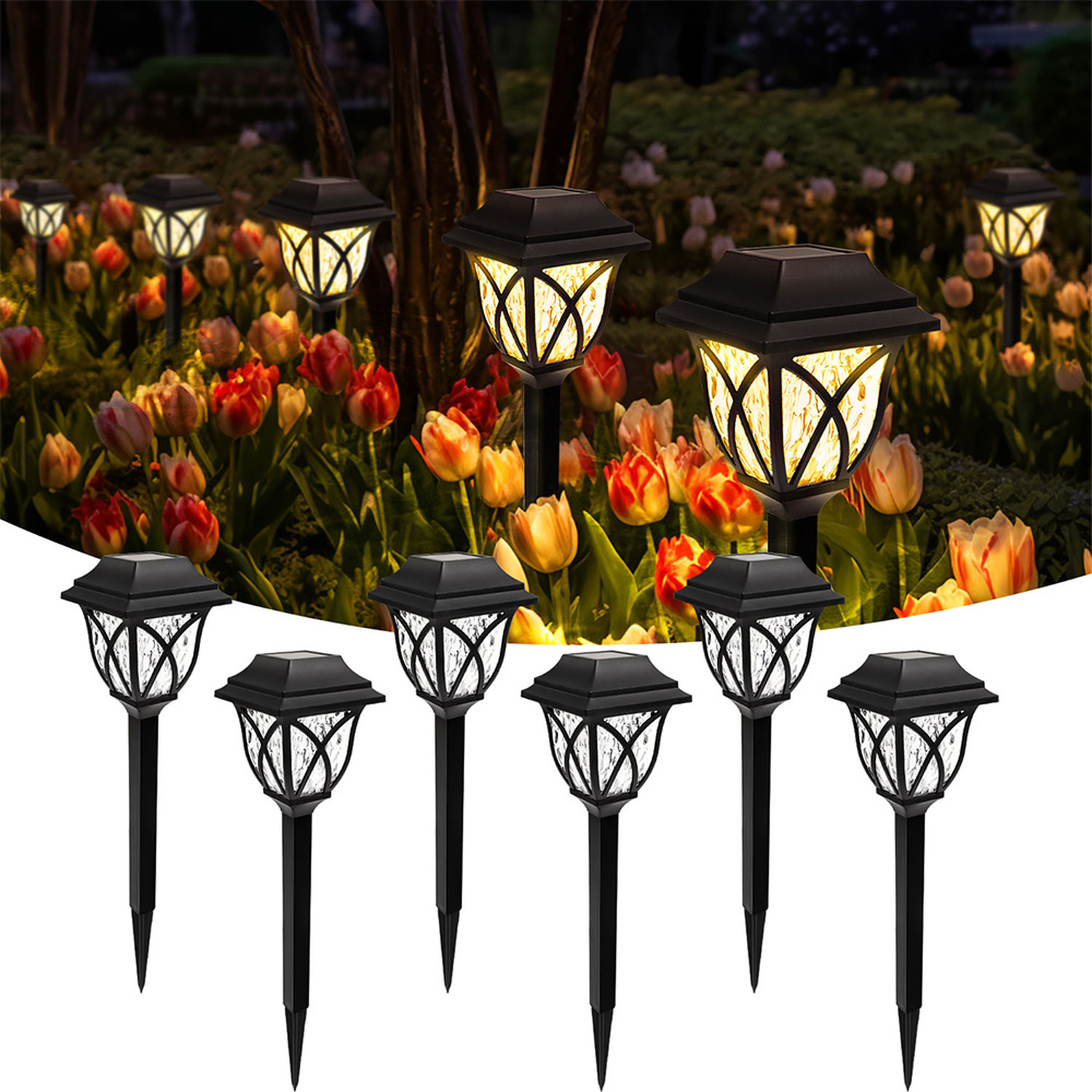 Image of 6Pcs 3000K Solar Garden Lamp -&hellip;