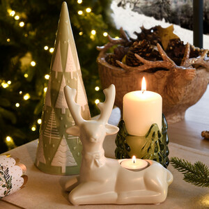 Festive Glass Tree Tealight Holder