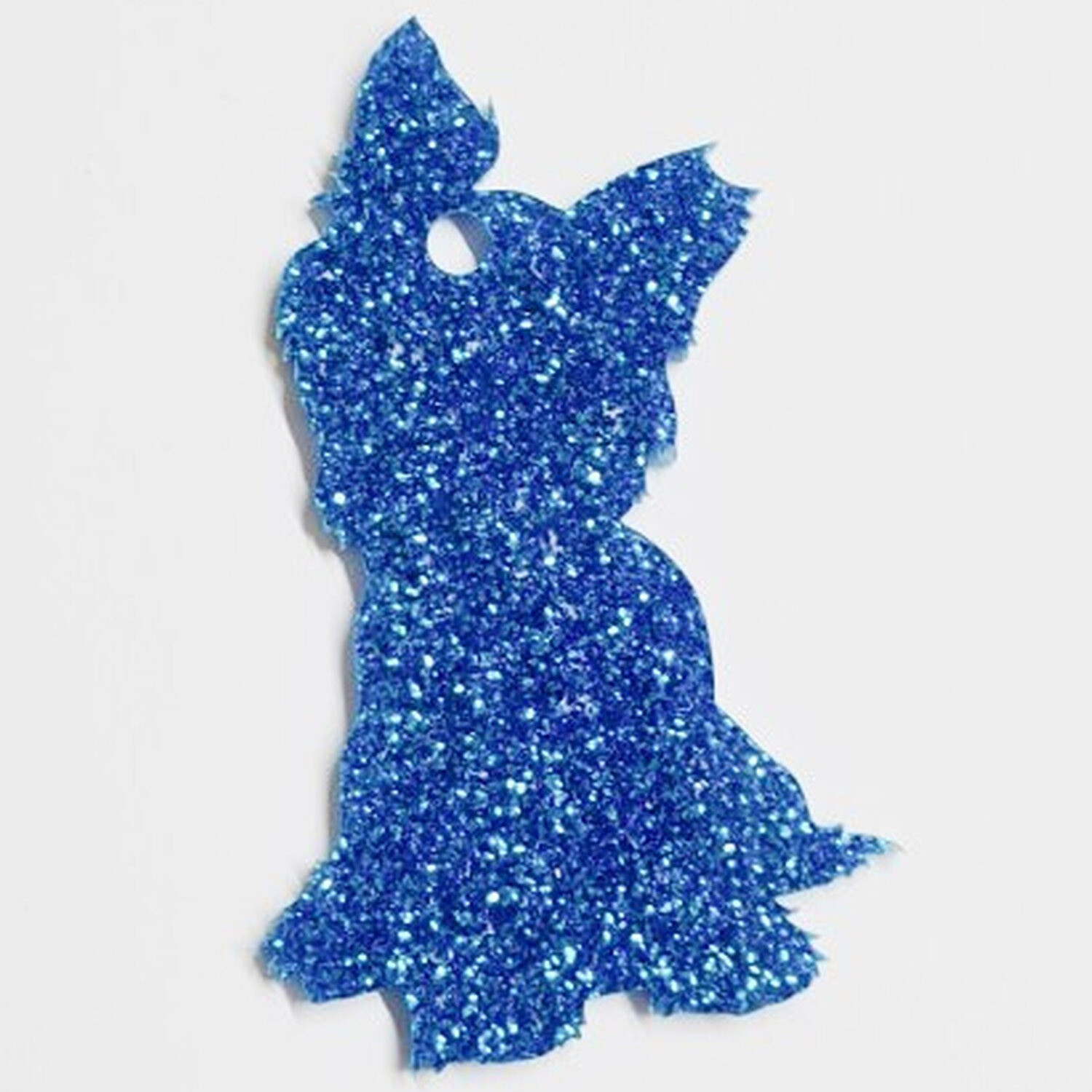 Glitter Yorkshire Terrier Style 2 Christmas Decoration - Blue