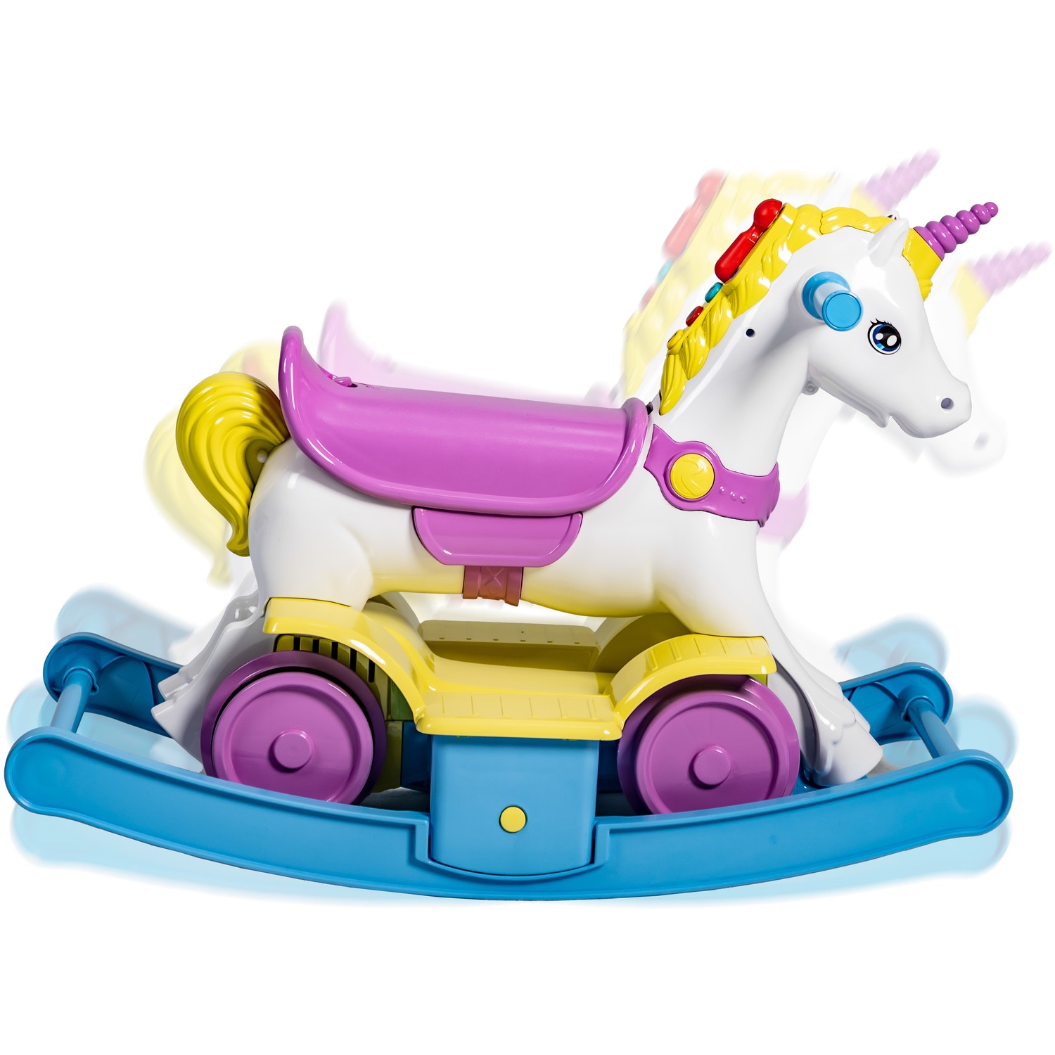 Rollplay Rainbow Unicorn Train Rocker 2 in 1