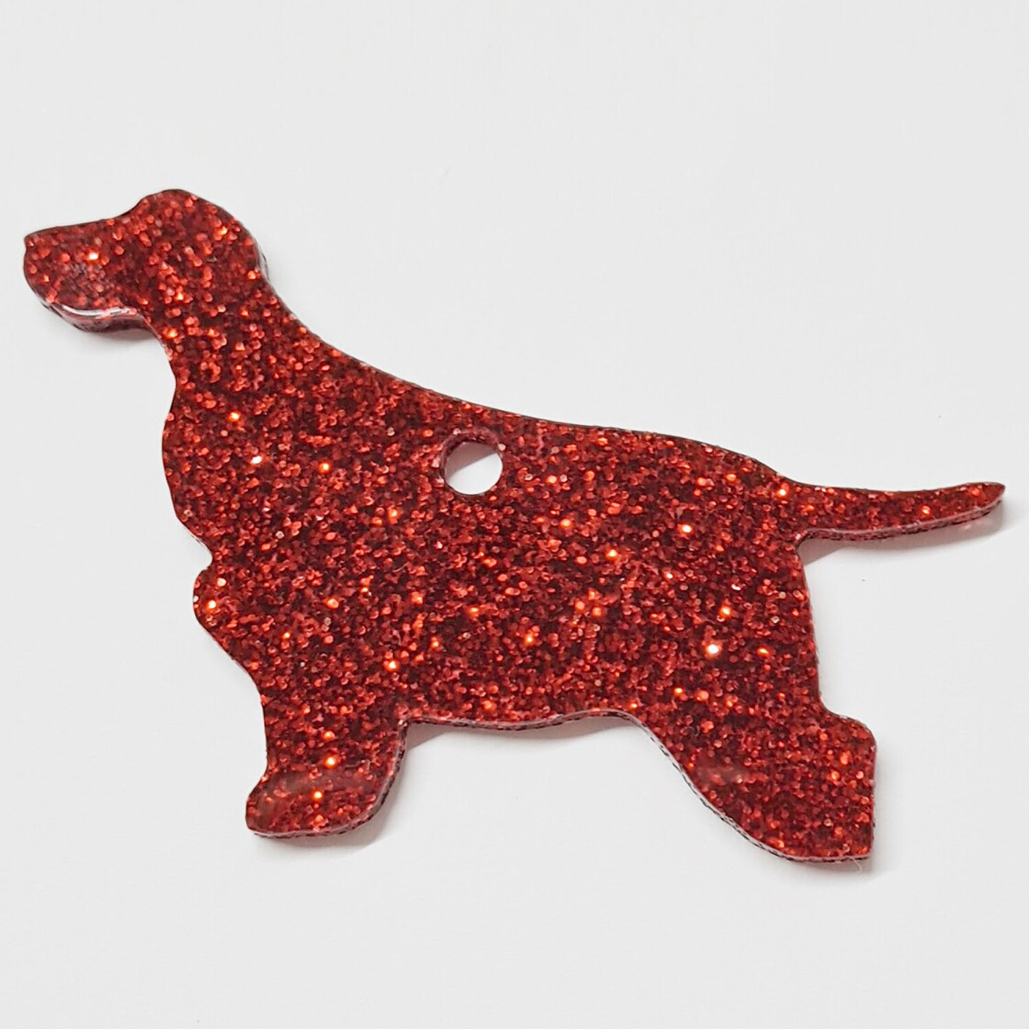Glitter English Cocker Spaniel Christmas Decoration - Red