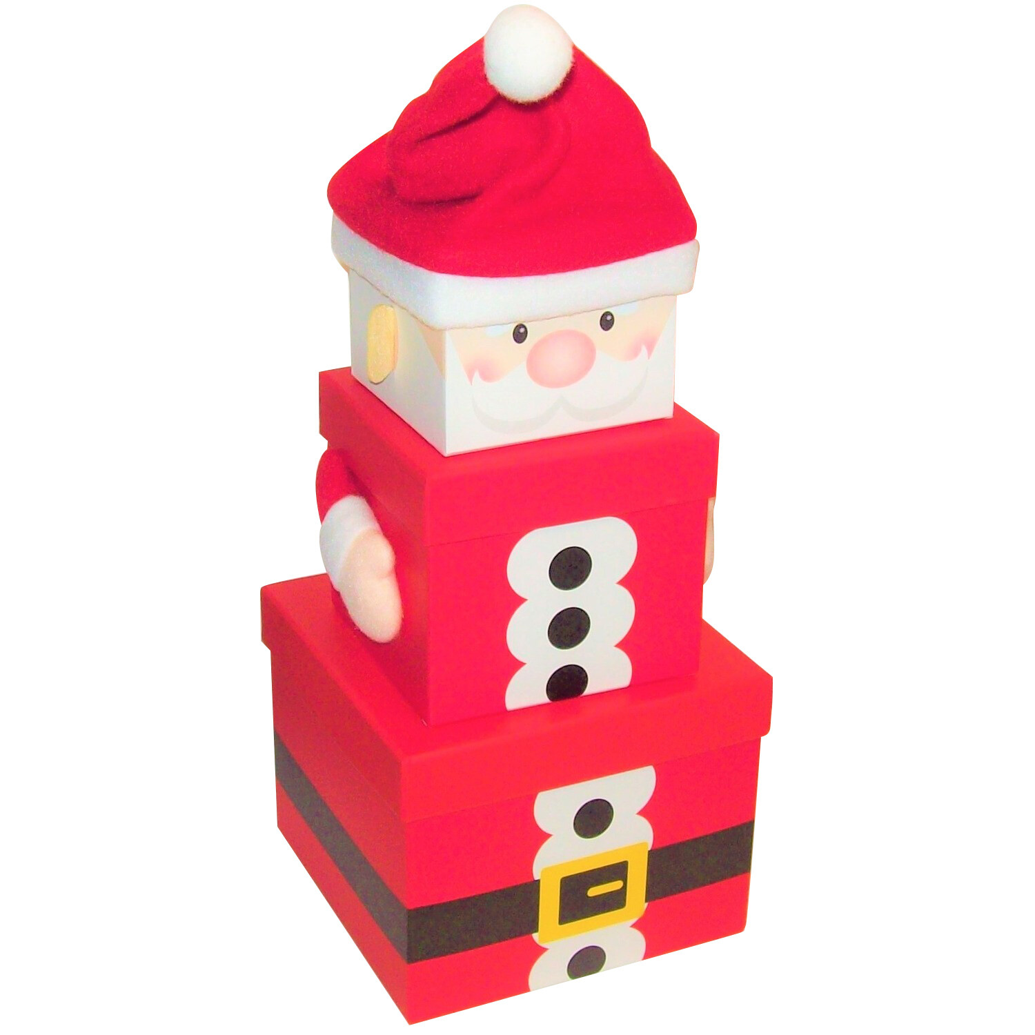 Plush Santa Gift Boxes - Red