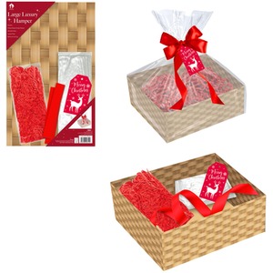 Large Christmas Hamper Basket Kit Make Your Own Gift Hamper 37cm