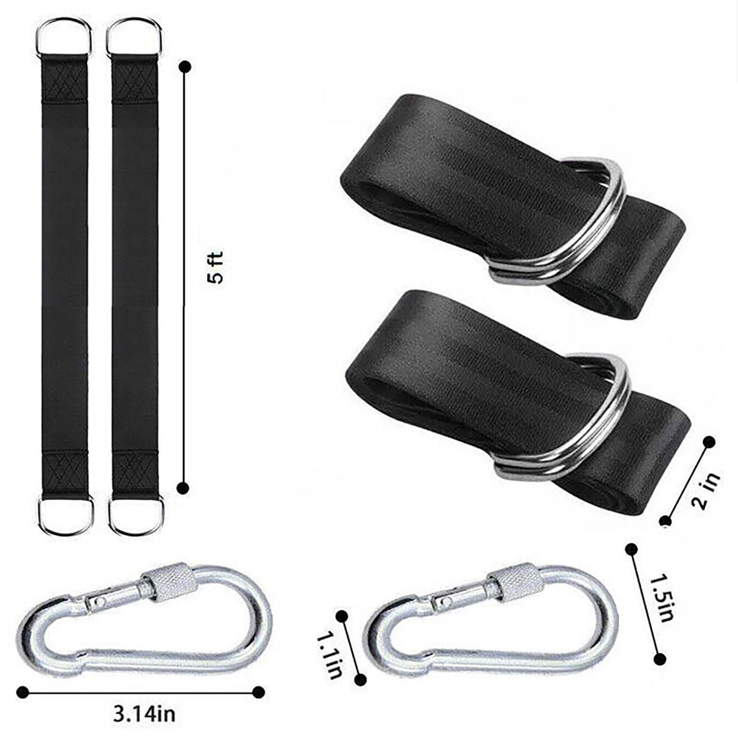 Set Of 2 Swing Hammock Tree Hanging Straps - Brown