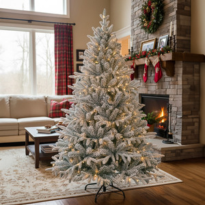 Lifeideas Snow Flocked Christmas Tree with Metal Stand