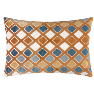Metro Diamond Velvet Rectangular Cushion