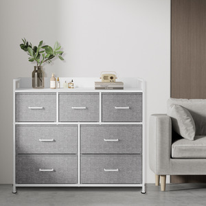 Grey SONGMICS Chest of Drawers, 7 Fabric Drawers with Handles shot 11945799