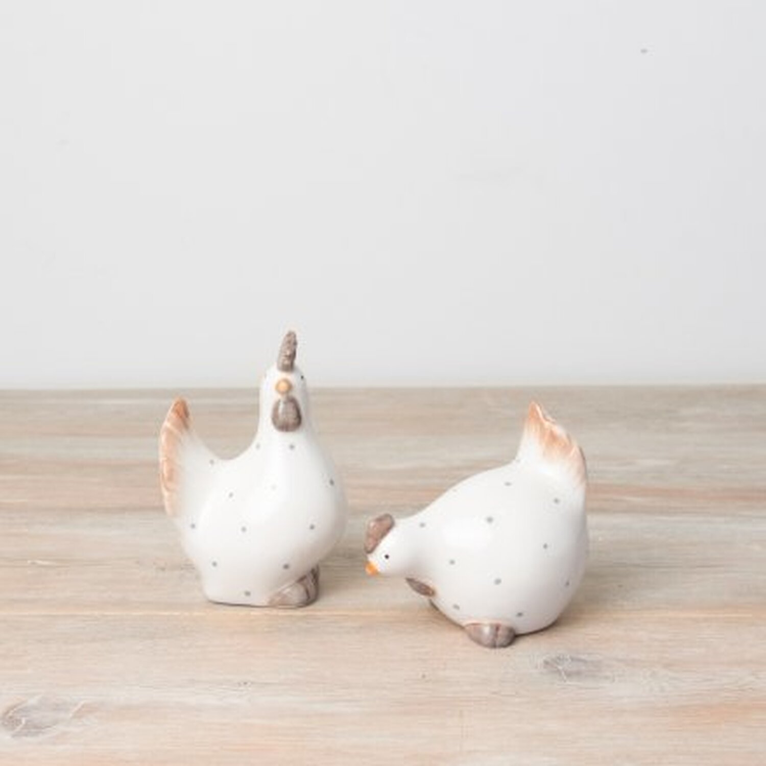 Dotty Chicken Ornament Assorted - Beige