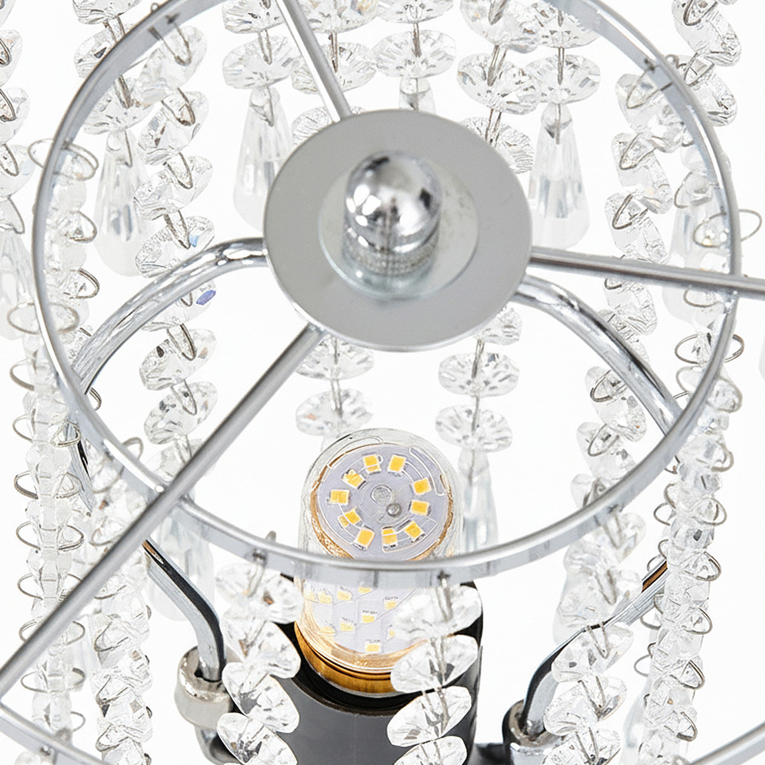 Image of Luxury Crystal-Beaded Shade Table Lamp with&hellip;