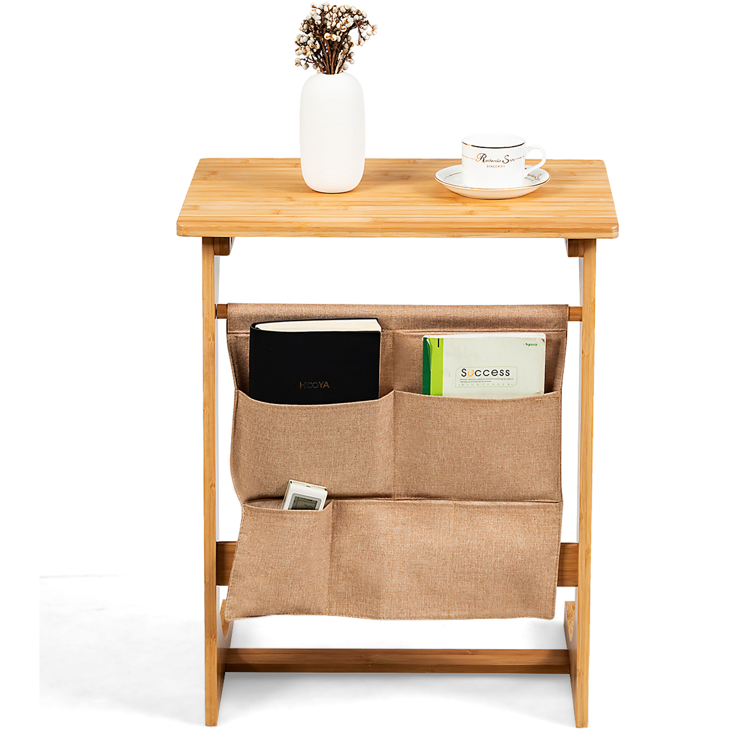 C-shaped Sofa End Table - Natural