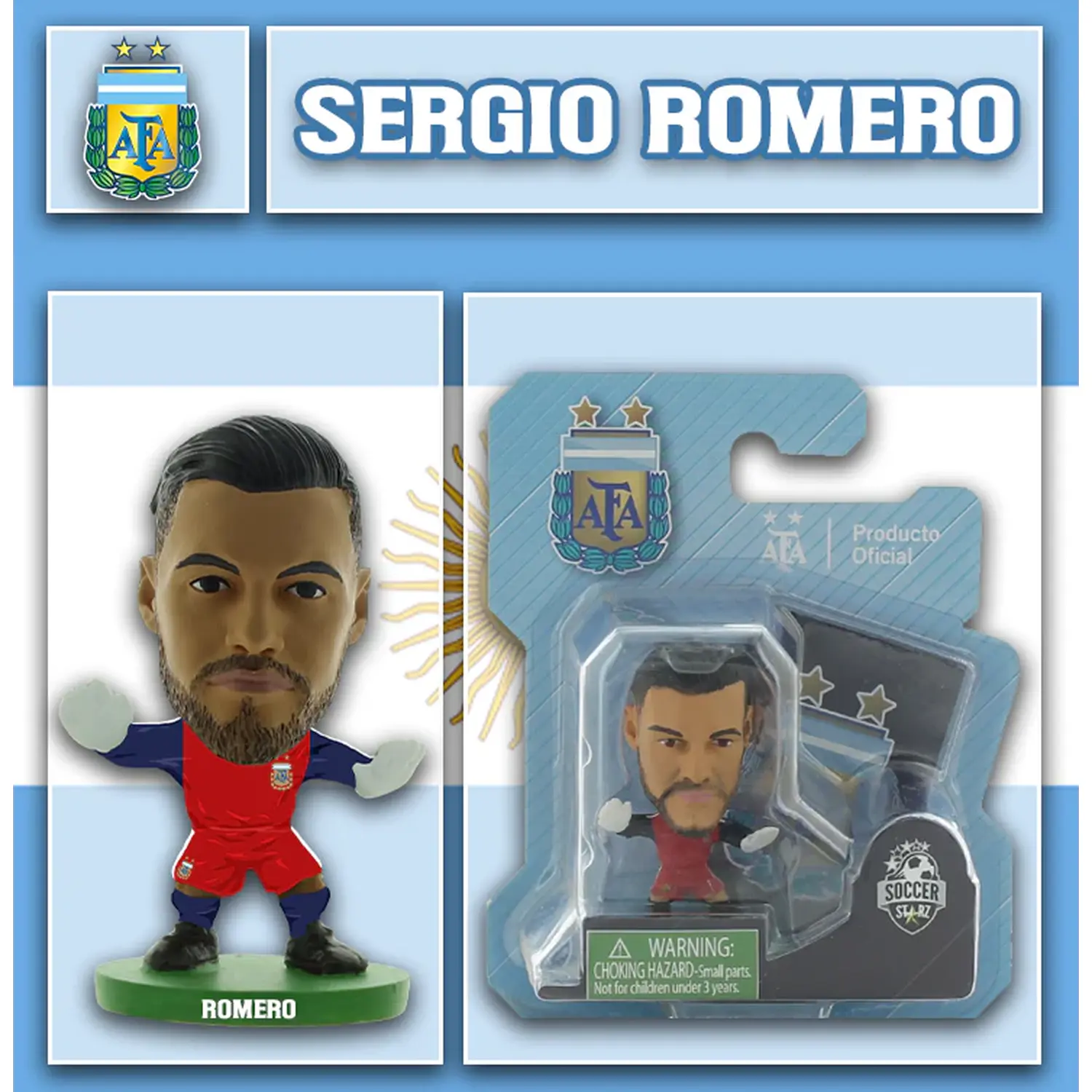 SoccerStarz Argentina Sergio Romero 5cm Figure - Red