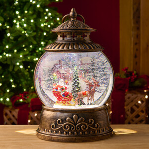 Santa Scene Light Up Glitter Spinner