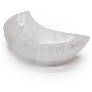 Selenite Moon Bowl Crystal Display Storage Decor