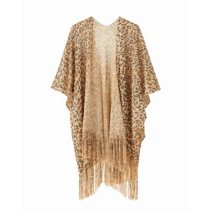 Women Leopard Print Kimono Cardigan