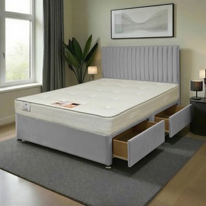 Silver / Small Single Emily Plush Bed Set With Mattress And 54