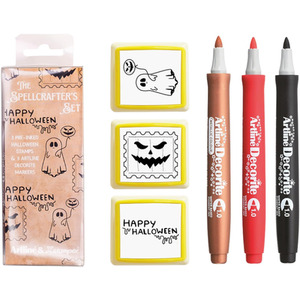Artline Halloween Pre Inked Stamps and Decorite Pen Set 1