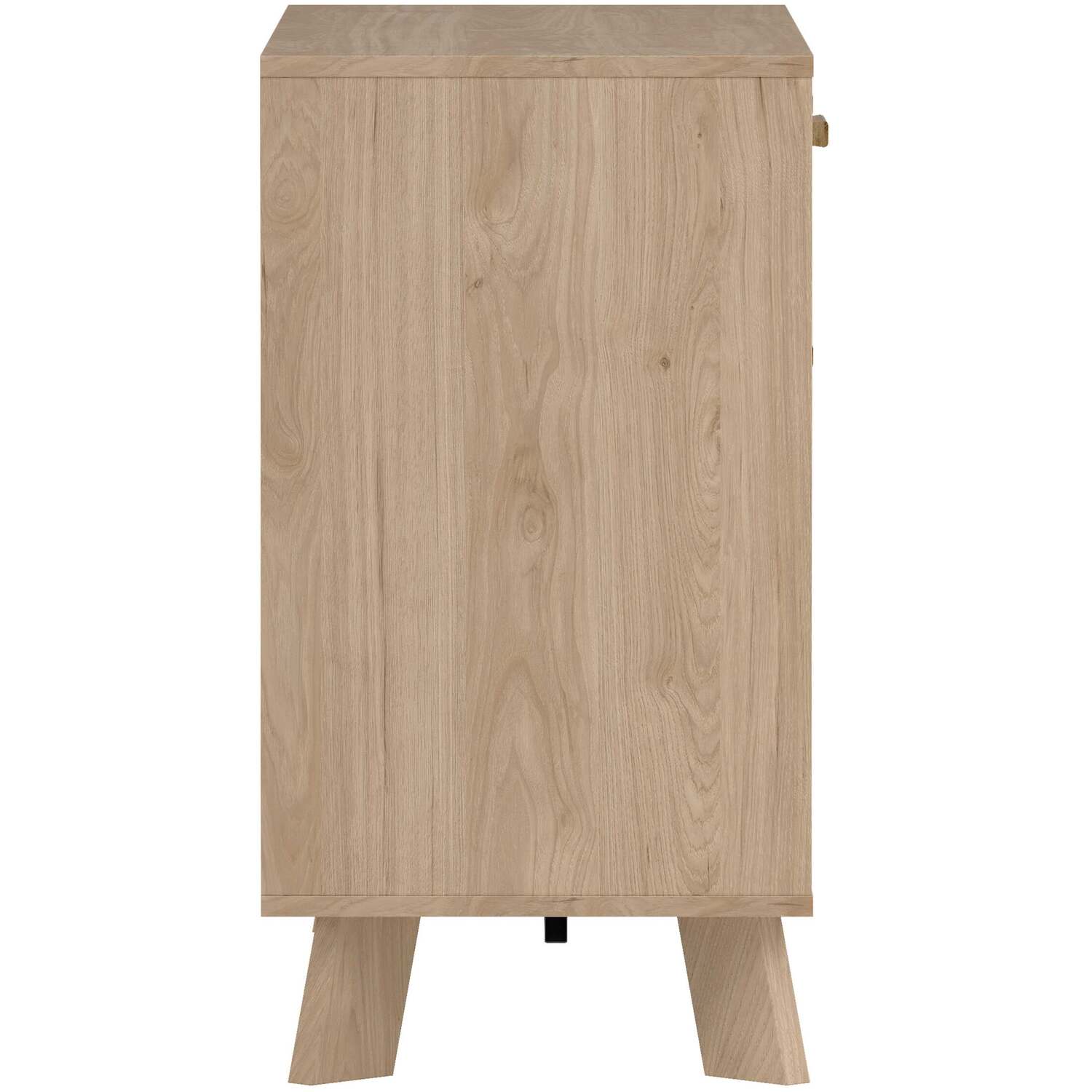 Wyld Haus Hobro Sideboard White And Natural Oak 2 Doors 1 Drawer Compact - Natural