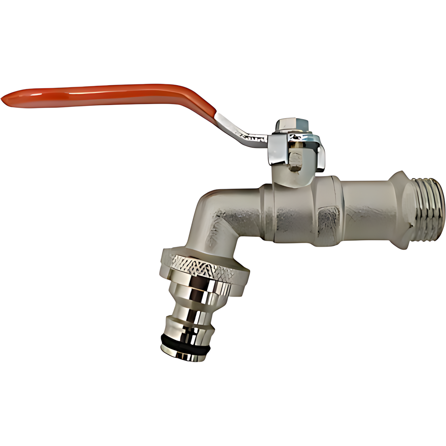 1/2" BSP Double Outlet Garden Tap, Nickel Plated Brass - Multi