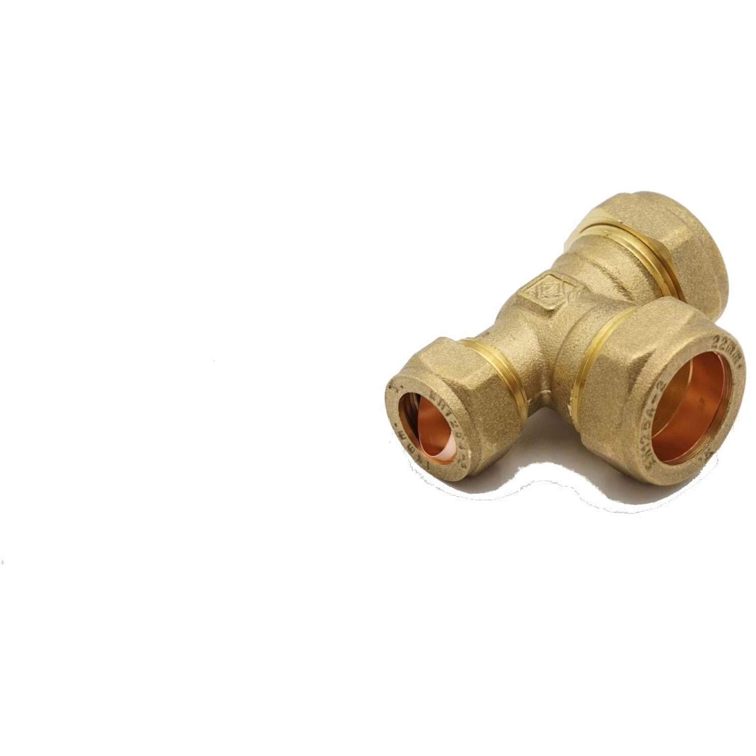 PrimaPlus Dzr Compression Reduced Tee 22 x 15 x 22mm - 22053809 - Premium Brass Fitting for Water an