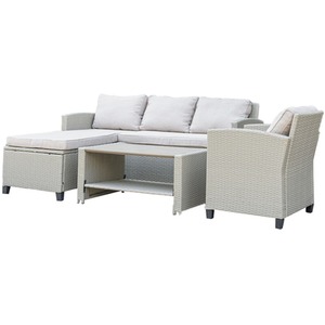 Trapani Rattan 4 Piece Outdoor Furniture Lounge Set