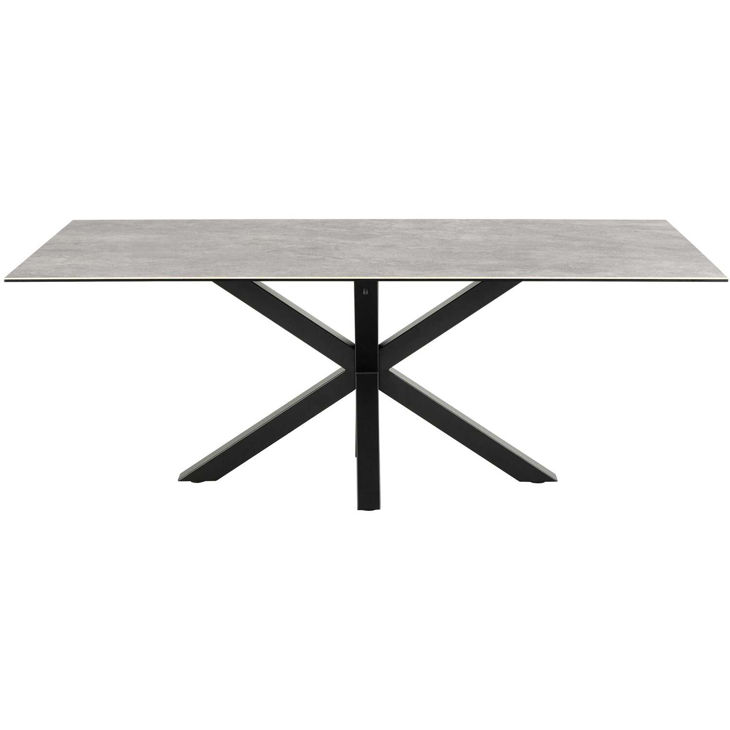 Perth Ceramic Rectangular Dining Table With Metal Legs - Grey