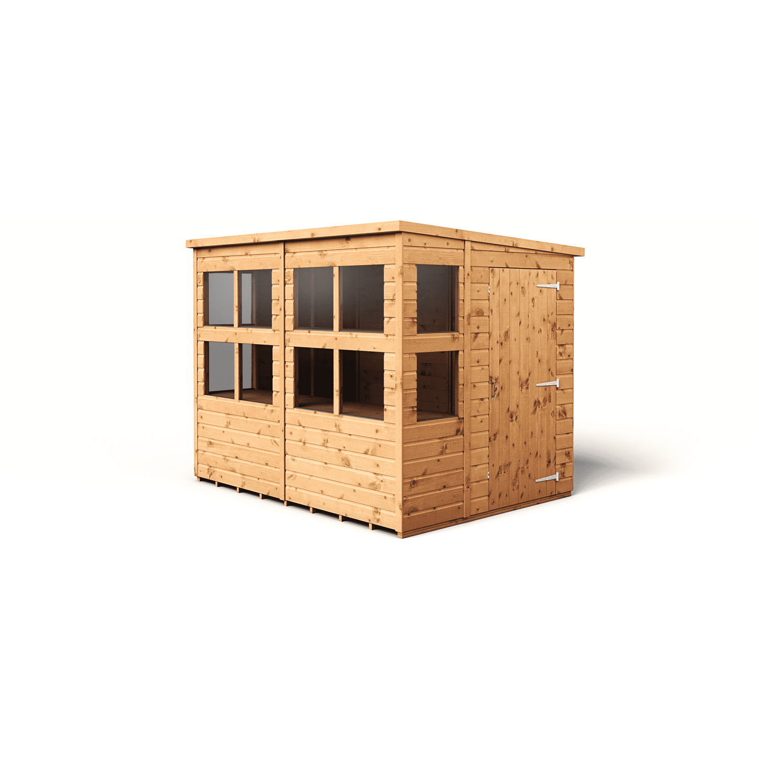Empire 8x6 Pent Potting Shed with a Single Door & Windows - Brown