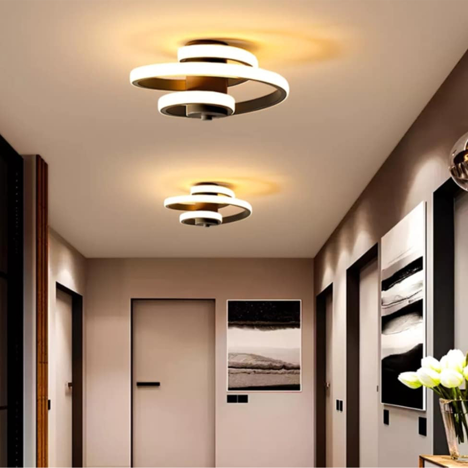 The Bath Plus Tb+ Ceiling Light Led Spiral Black - Black