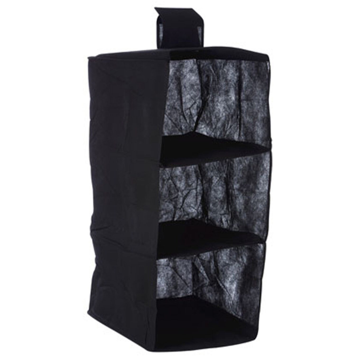 3 Sections Black Hanging Garment Organiser - Black