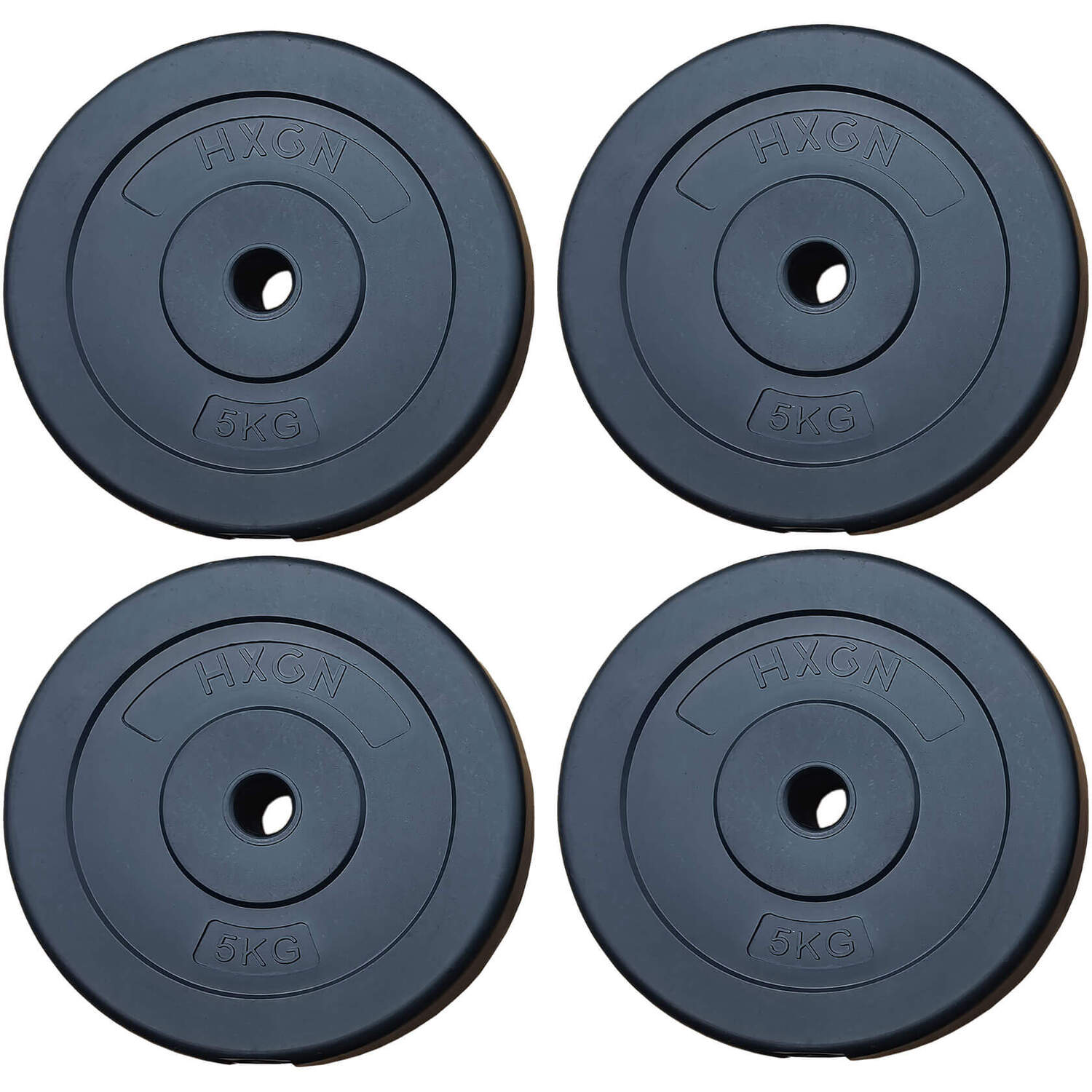 Hxgn 4 X 5 Kg Vinyl-Coated Standard 1" Weight Plates - Black