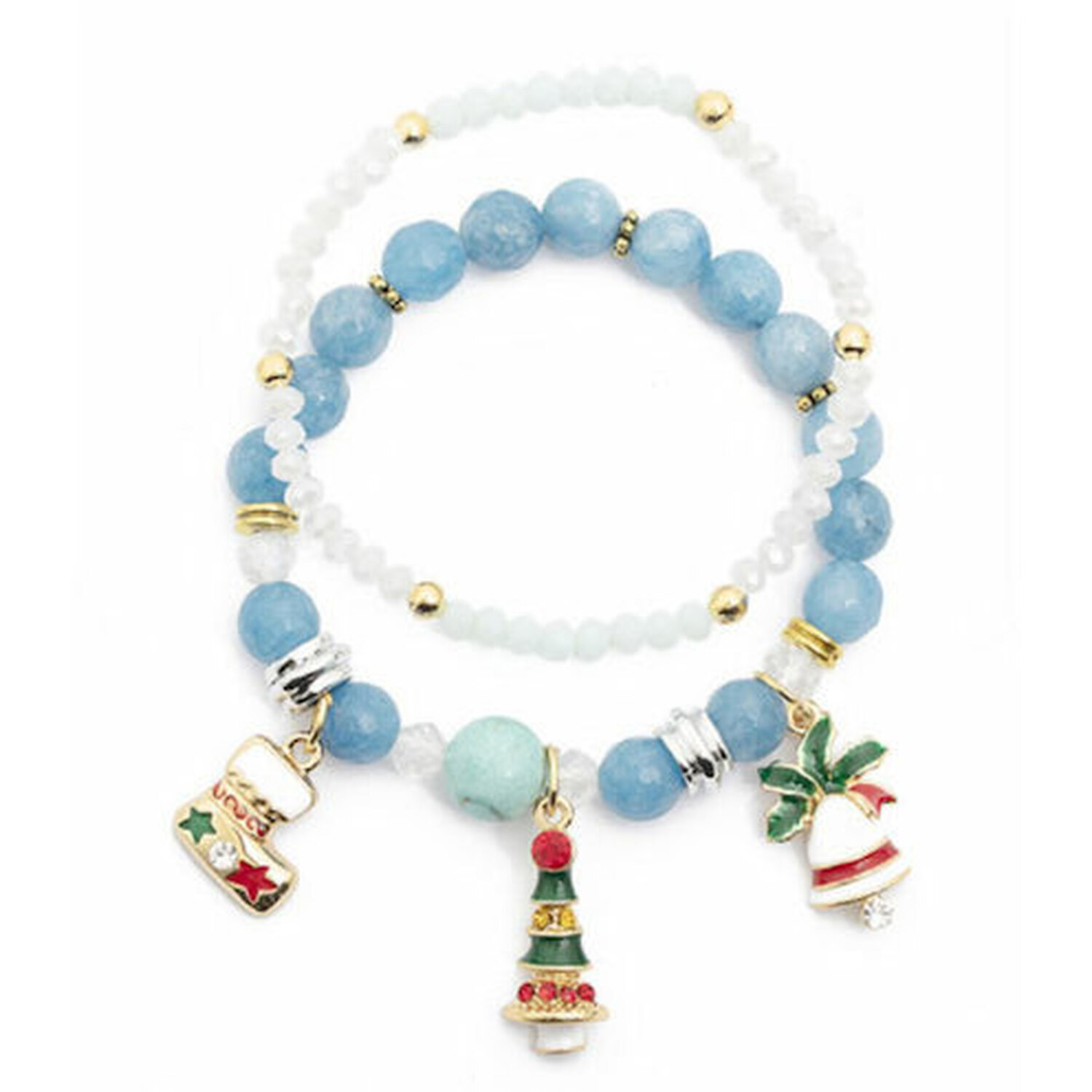 Christmas Charm Pendant Bracelet - Blue