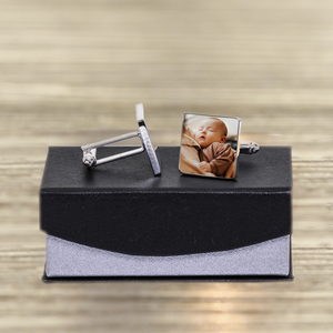 Personalised The Bestest Daddy! Photo Upload Cufflinks - Silver Finish