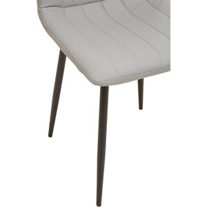 Tiana Set of 4 Light Grey Leather Effect Dining Chairs