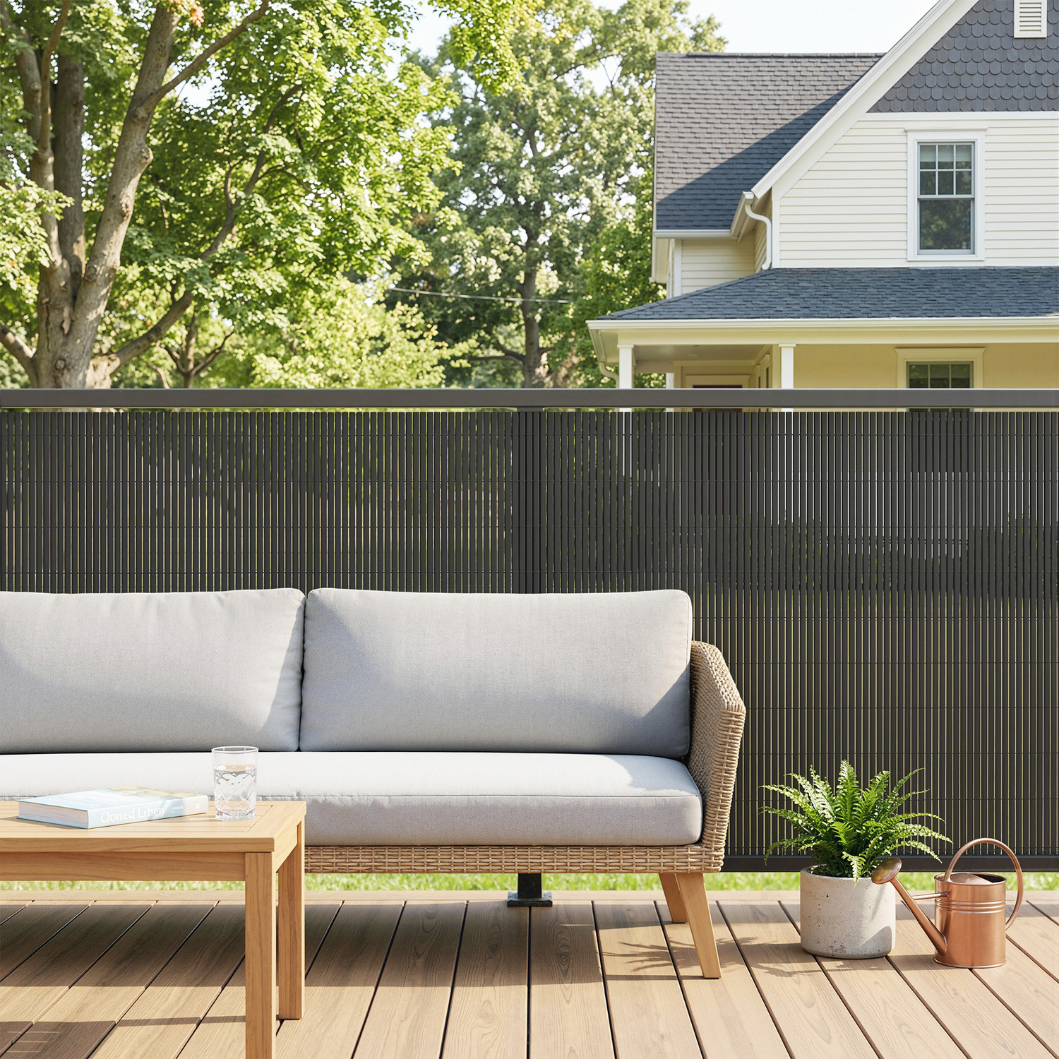 Outsunny Grey Plastic Windbreak Privacy Screening Fence 3 X 16.5Ft 2 Pack - Image 3