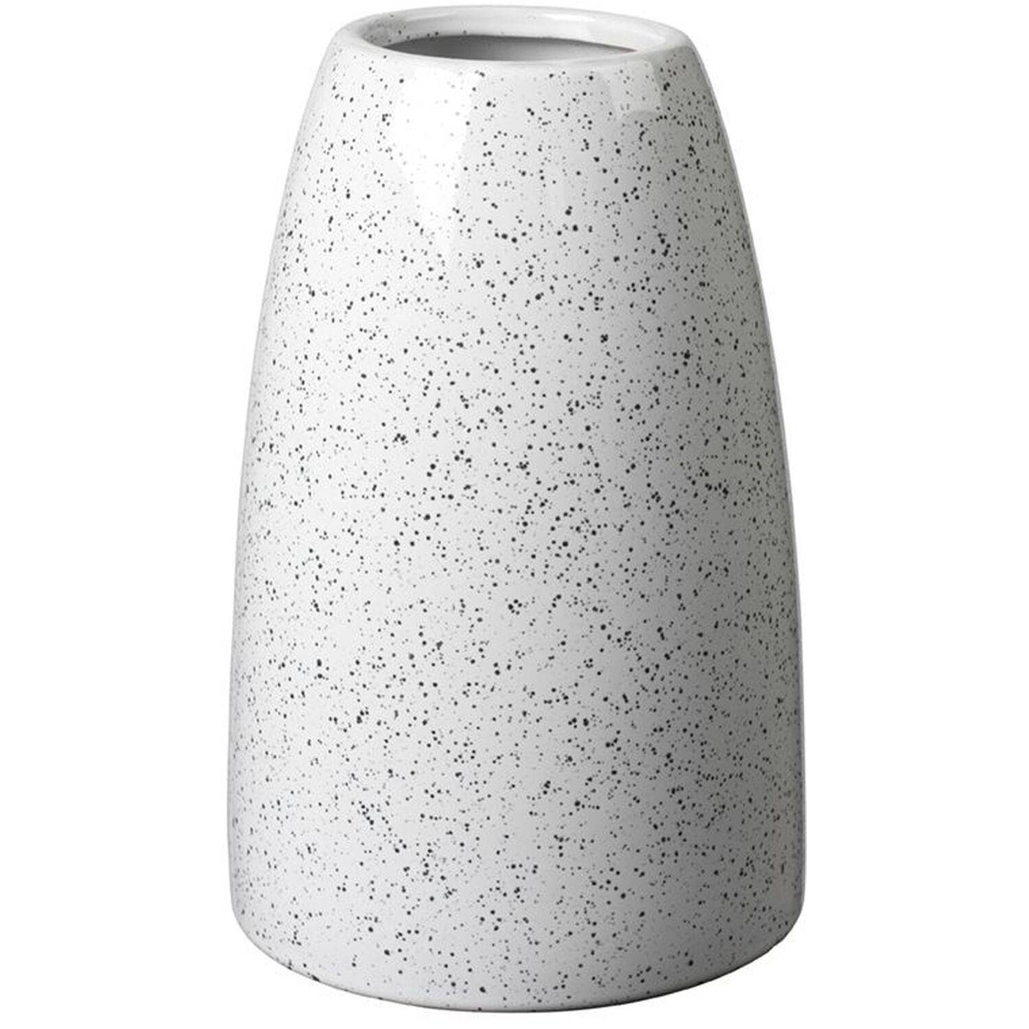 Ceramic Speckled Cylinder Flower Vase - 23.5cm - White