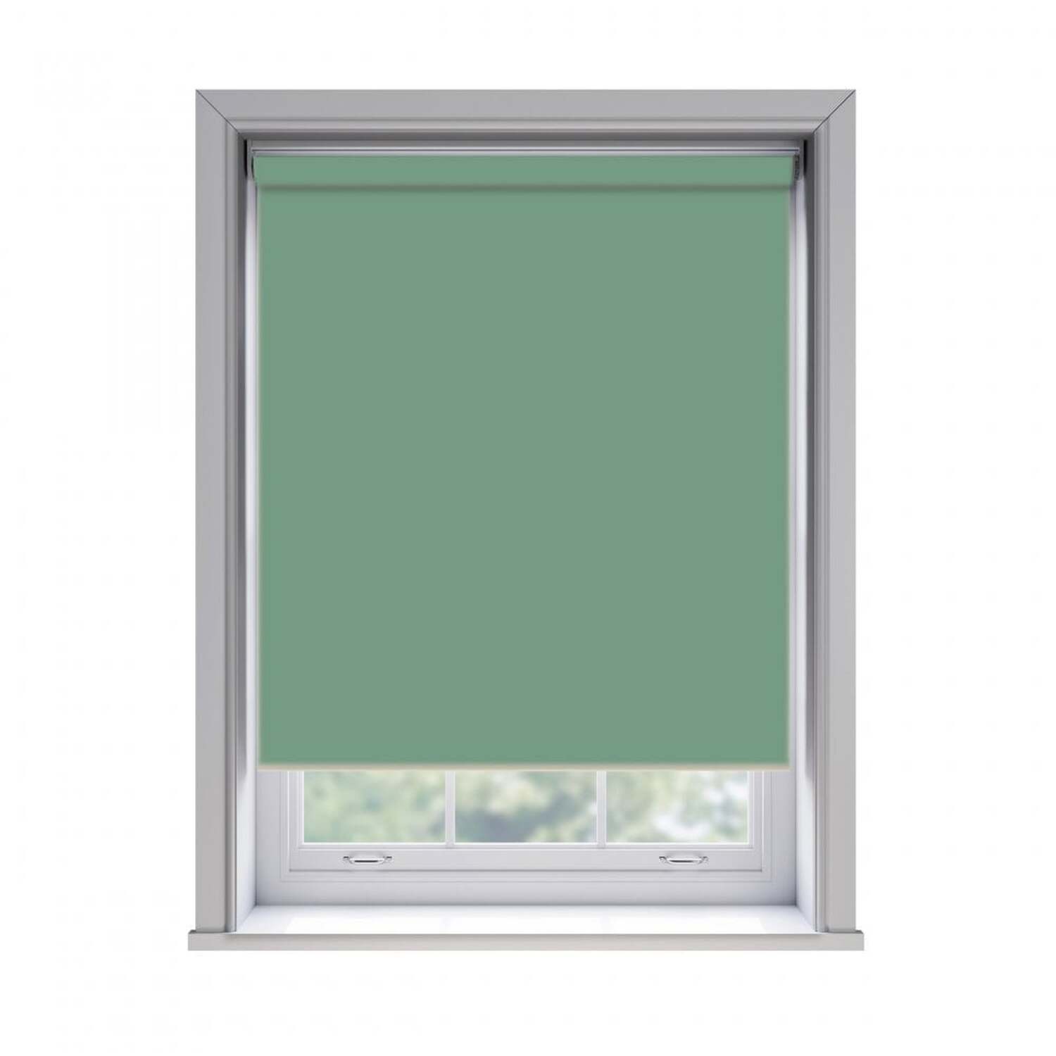 No Drill Thermal Blackout Roller Blind 170cm Drop - Basil 90