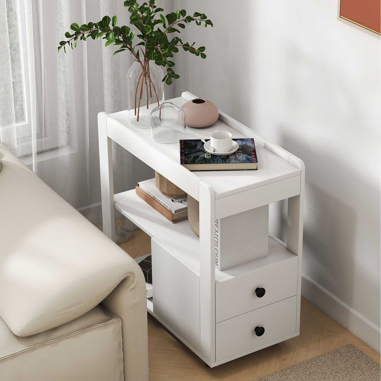 Robiner Table Rolin Rolling Sofa Side Table