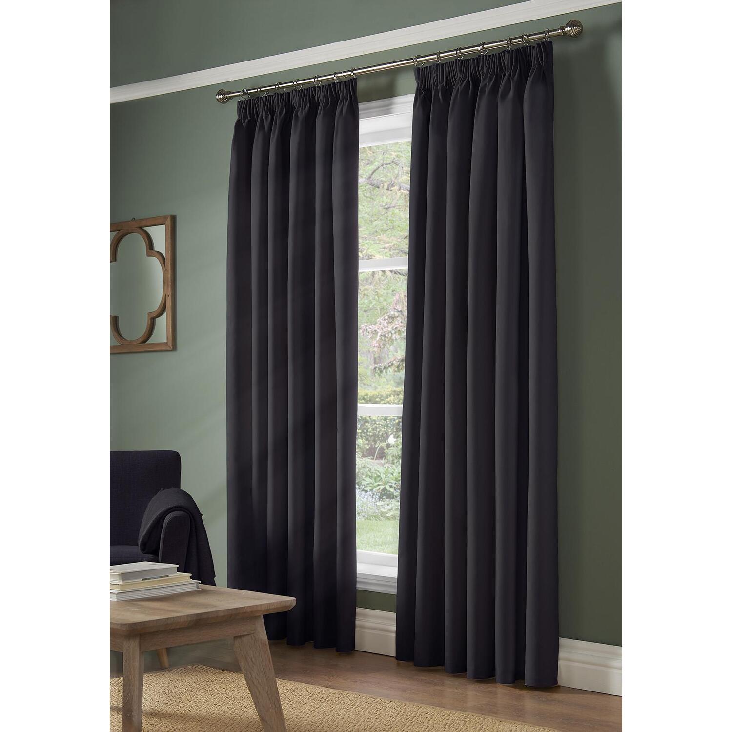 Essential Pencil Pleat Taped Top Curtains - Charcoal / 183cm / 228cm