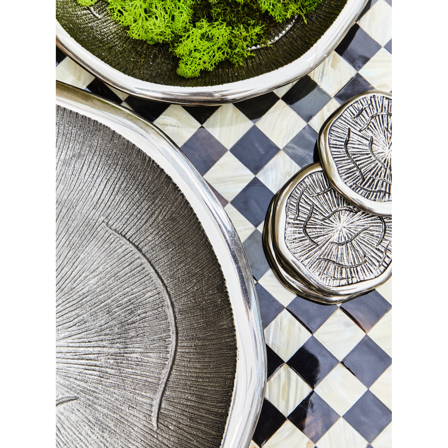 Silva Large Oak Effect Silver Bowl - Silver