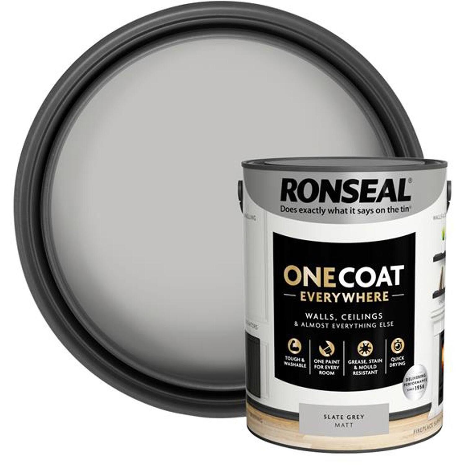 Ronseal One Coat Everywhere Slate Grey Matt Interior Paint 5L - Image 13