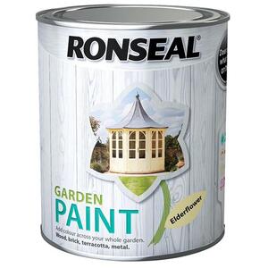 Ronseal Garden Paint Elderflower 750ml - Exterior Wood and Metal Paint - MPN 37403