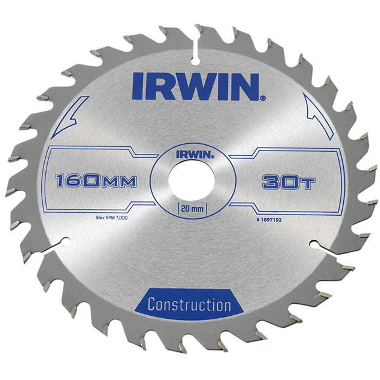 Irwin® Irwin Construction Circular Saw Blade 160Mm X 20Mm 30T Atb 1897192 - Image 7