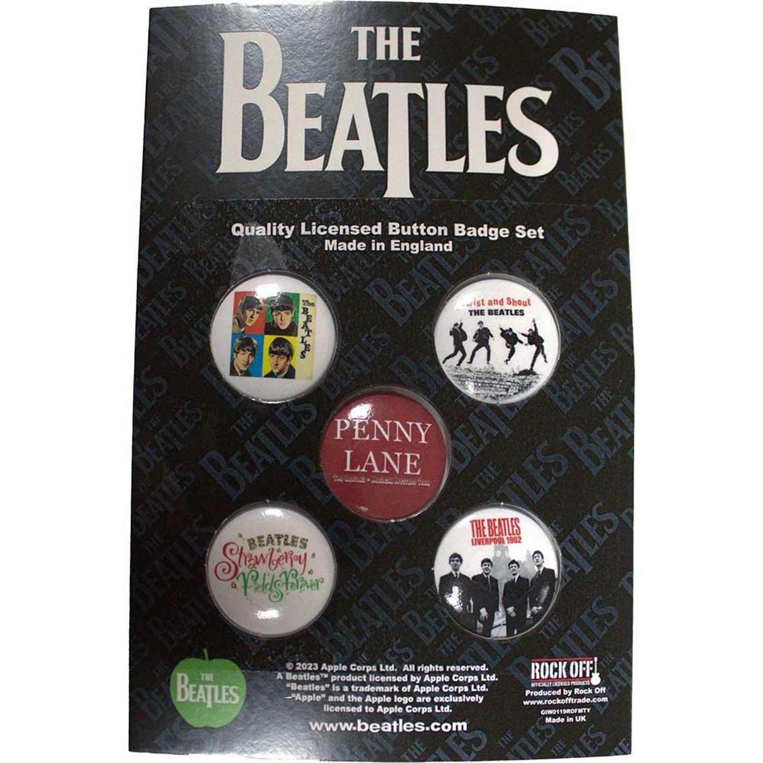 The Beatles Liverpool Badge (Pack Of 5) - Multicoloured - Image 1