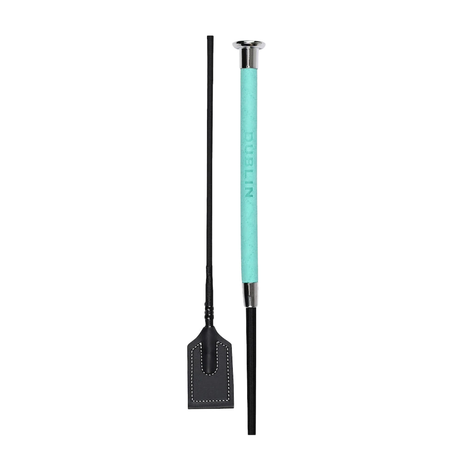 Dublin Stitch Leather Horse Dressage Whip - Turquoise