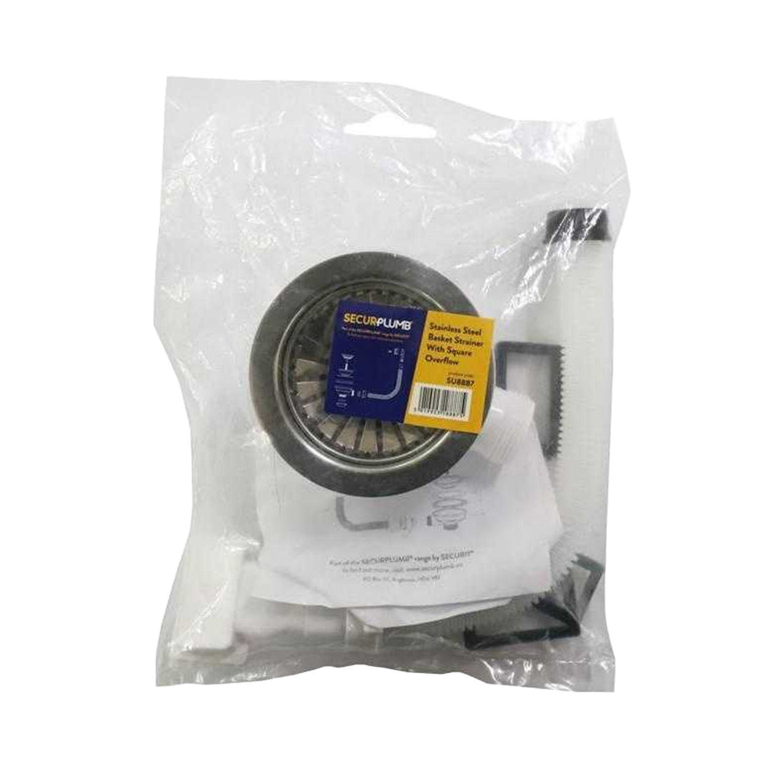 Securplumb Basket Strainer With Overflow - Grey