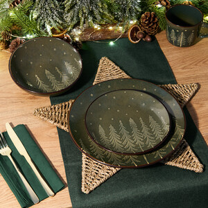 Nordic Pine 12 Piece Reactive Glaze Dinner Set