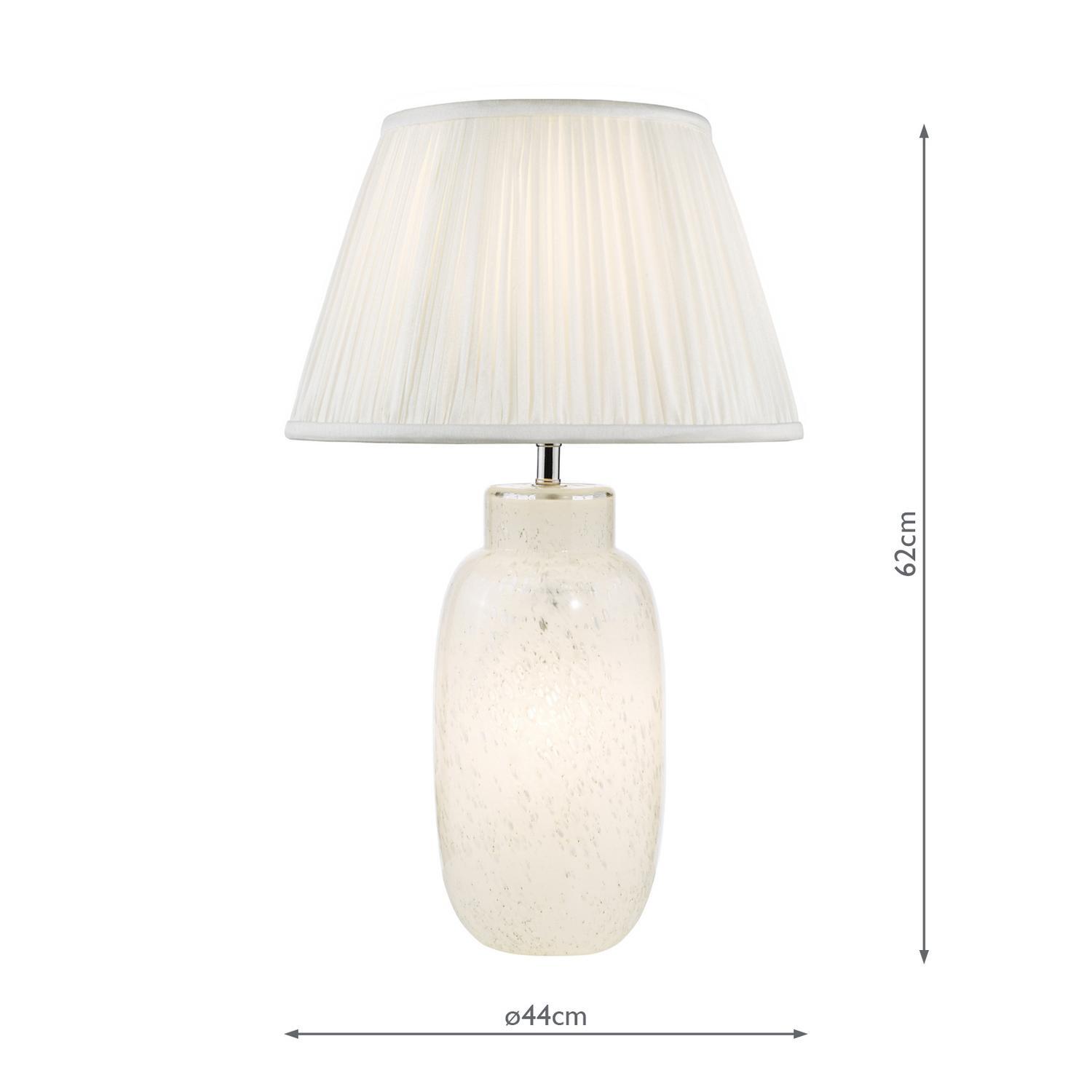 Dar Ileana Table Lamp White Confetti Glass