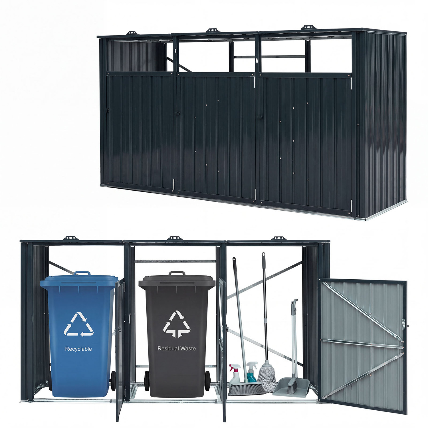 Costway Garden Trash Can Storage Shed