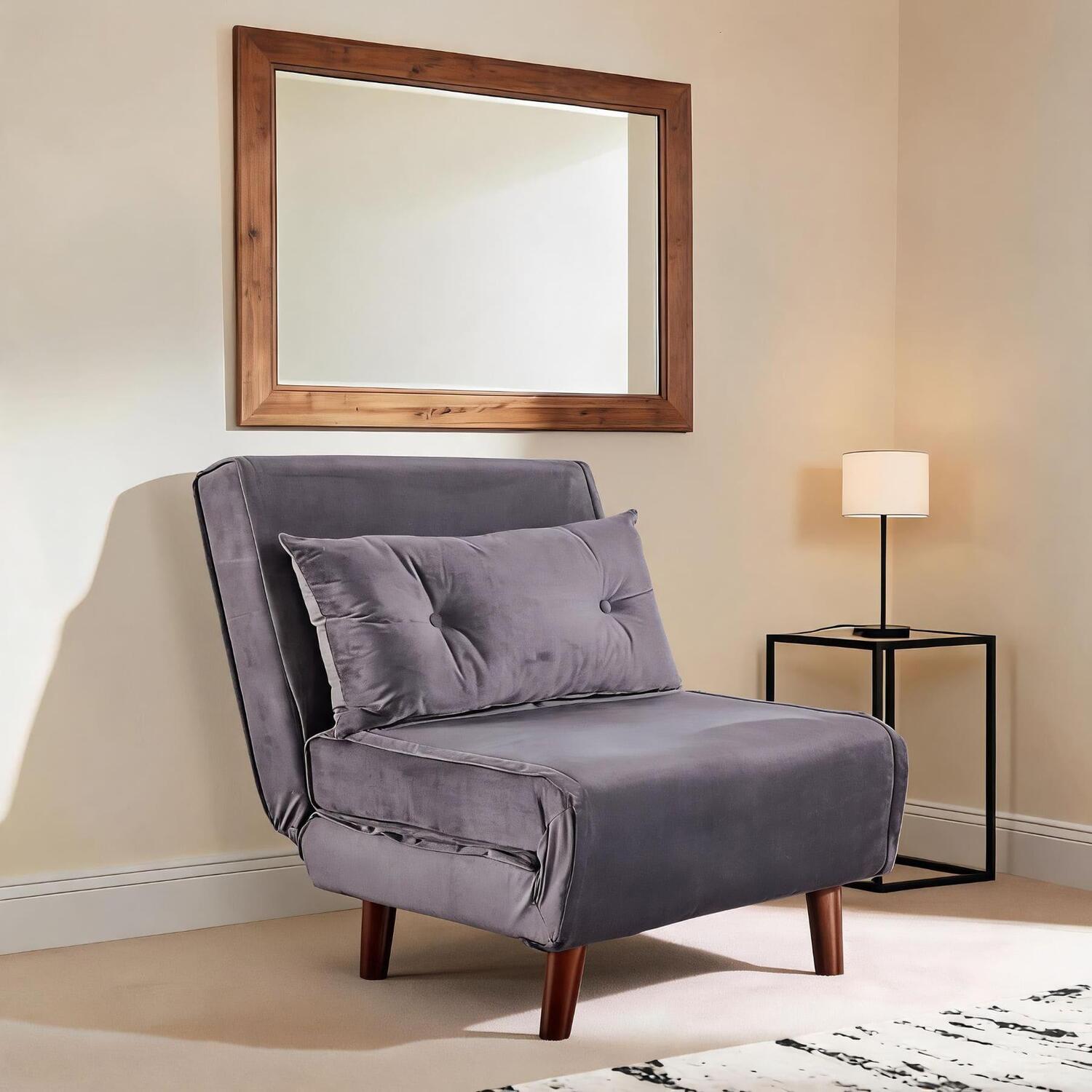 Home Source Morella Velvet Single Folding Sofa Bed