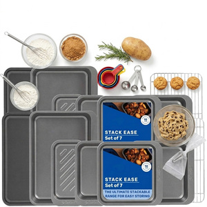 7 Piece Non Stick Bakeware Set Air Fryer & Dishwasher Safe Including Roaster & Cooling Rack
